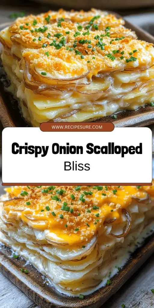 Discover the ultimate comfort food with this Crispy Onion Scalloped Potatoes recipe! Layer tender russet potatoes and sweet caramelized onions in a rich creamy sauce, topped with a golden, crunchy breadcrumb crust. Perfect for family gatherings or cozy dinners, this dish transforms any meal into a memorable experience. Dive into the deliciousness and learn how to create this mouthwatering recipe that everyone will love. Click through for full instructions and tips!