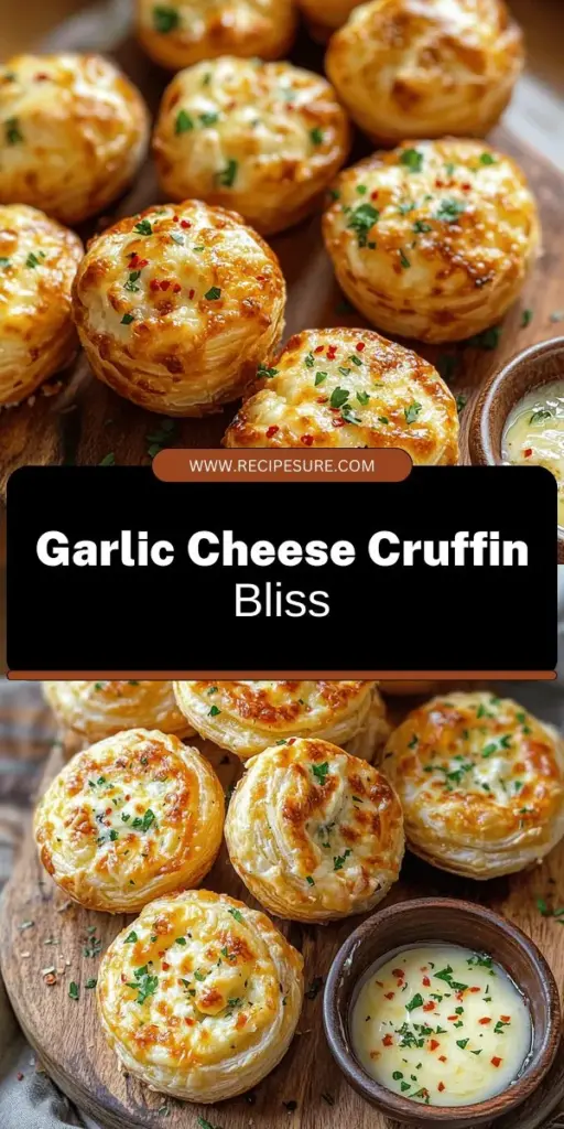 Indulge in the delightful flavors of a Cheesy Garlic Cruffin, a unique pastry that combines the crispy layers of puff pastry with a savory garlic and cheese filling. Perfect for gatherings or cozy nights in, these cruffins are easy to make and impressive to serve. Discover step-by-step instructions and tips to create this mouthwatering treat that will elevate any occasion. Click through to explore the full recipe and start baking today!