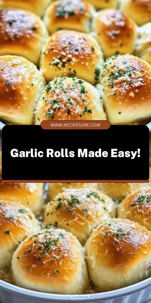 Discover the joy of homemade garlic bread rolls with this easy and delicious recipe guide! Perfect for impressing guests or treating your family, these rolls are customizable with your favorite cheeses, herbs, and spices. You'll find step-by-step instructions and tips for serving and storing your tasty creations. Click to explore the full recipe and elevate your meal with these warm, flavorful rolls that everyone will love!