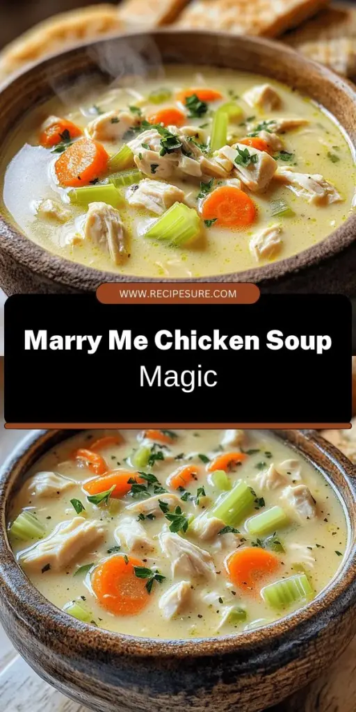 Indulge in the heartwarming flavors of Marry Me Chicken Soup, a comforting recipe that combines tender chicken, fresh vegetables, and aromatic herbs in a creamy broth. Perfect for chilly evenings and family gatherings, this soup is sure to create cherished memories and warm connections. Click through to explore the full recipe and discover tips for making this delightful dish that might just inspire someone to pop the question!