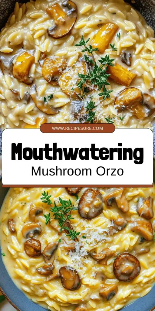Indulge in the comforting flavors of Creamy Mushroom Orzo with this delightful recipe! Perfect for cozy nights or impressing guests, this dish features tender orzo pasta enveloped in a rich, creamy sauce infused with earthy mushrooms and fresh herbs. Discover step-by-step cooking tips and ingredient insights to create your own creamy masterpiece. Click through to explore the full recipe and elevate your pasta game today!