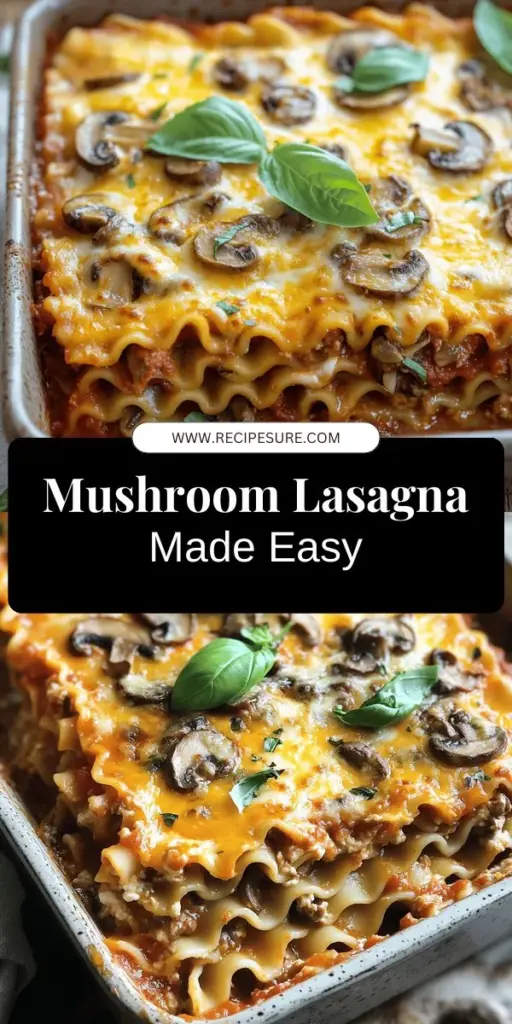 Indulge in a comforting mushroom lasagna that’s both delicious and easy to make! This recipe features layers of rich mushrooms, creamy ricotta, and flavorful marinara sauce, with tips on choosing mushrooms and adapting for dietary needs. Perfect whether you’re a cooking pro or a beginner, this dish is sure to impress at your dinner table. Click through to discover the full recipe and get ready to create a meal everyone will love!