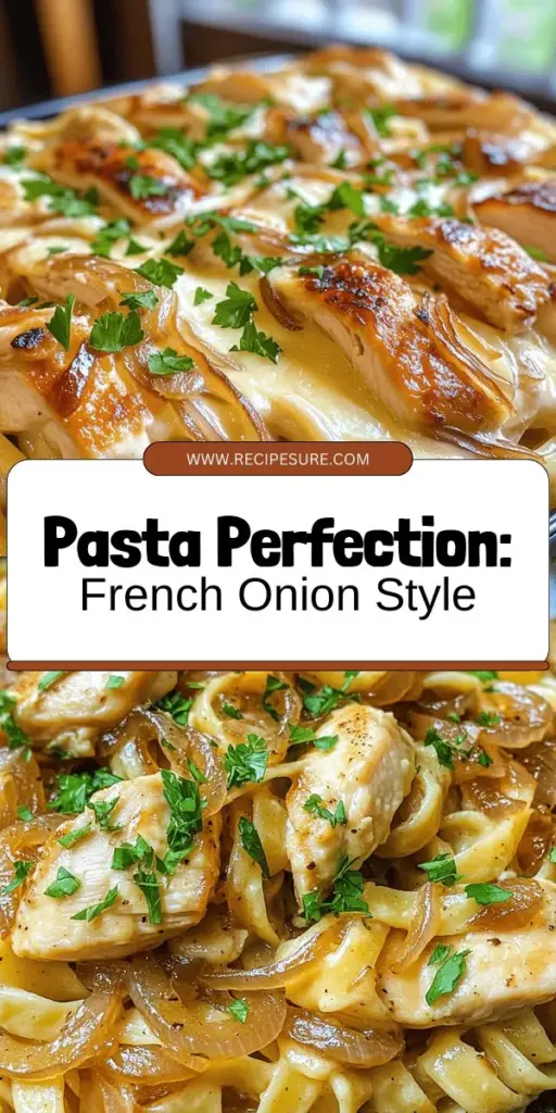 Experience the comforting flavors of French Onion Chicken Pasta Delight, a dish that combines tender chicken, caramelized onions, and creamy Gruyère cheese for a truly indulgent meal. Perfect for family dinners or cozy nights in, this recipe is all about creating warmth and nostalgia in your kitchen. Click through to explore the step-by-step process and let's make this culinary masterpiece together! You won't want to miss out on this deliciousness!