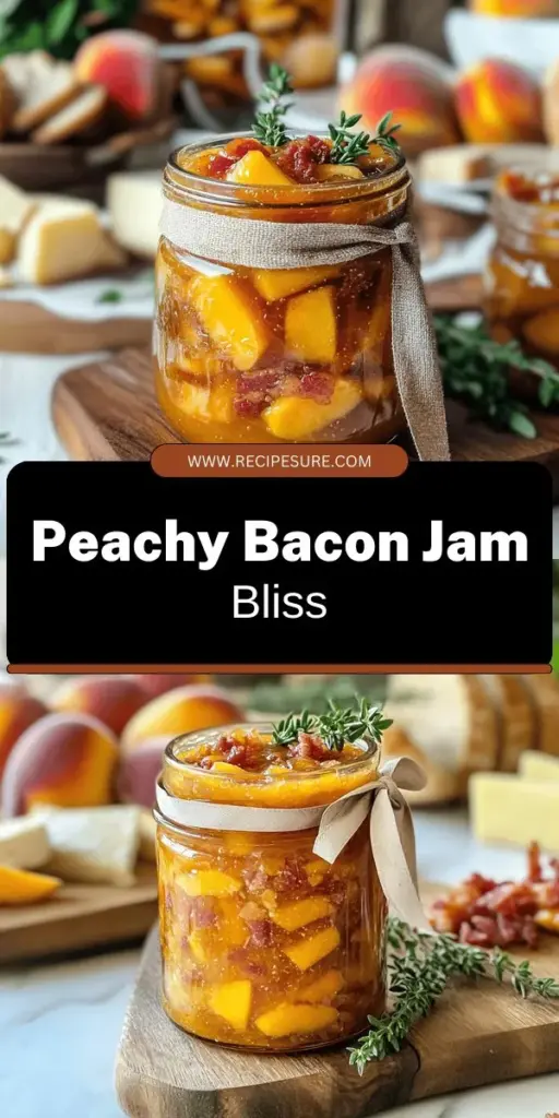 Savor the unique combination of sweet and savory with Peachy Bacon Bliss Jam! This delicious recipe blends ripe peaches, crispy bacon, and aromatic spices into a tantalizing spread perfect for toast, cheese platters, or glazed meats. Explore how to create this delightful jam in simple steps, and discover pairing ideas to impress your guests. Click through for the full recipe and let your culinary adventure begin!