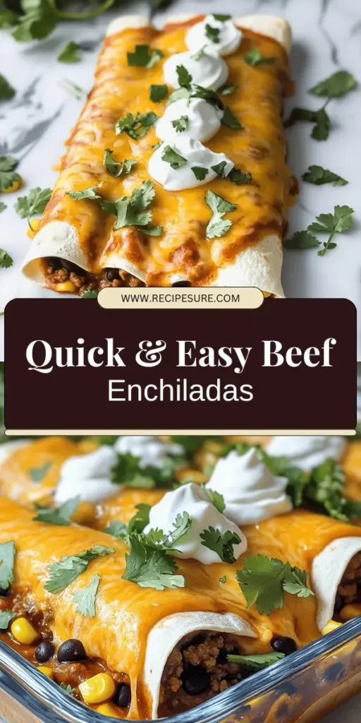 Satisfy your cravings with this Easy Tex-Mex Beef Enchiladas recipe that’s perfect for busy weeknights! Get step-by-step instructions for a quick and delicious dinner everyone will love. Customize it to your taste with various ingredients and spices, plus tips on making your own enchilada sauce. Discover how easy it is to create a mouthwatering meal at home. Click through to explore the full recipe and bring some deliciousness to your table!