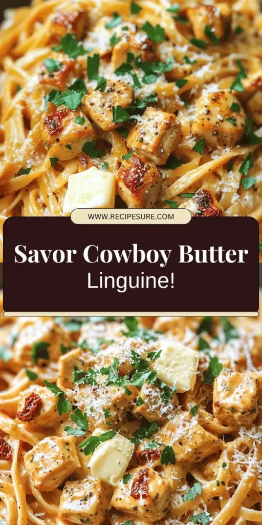 Indulge in the rich flavors of Cowboy Butter Chicken Linguine, a creamy pasta dish that combines juicy chicken with a zesty cowboy butter sauce. This simple yet delicious recipe is perfect for impressing guests or enjoying a cozy weeknight meal. With fresh ingredients and easy steps, you can create a mouthwatering experience in no time. Click through now to explore the full recipe and discover how to elevate your dinner game!