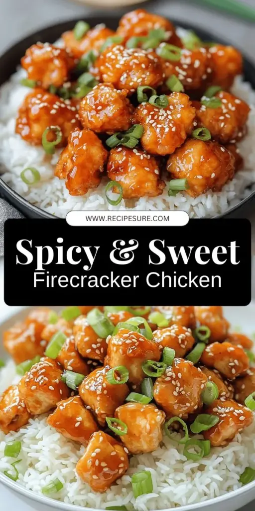 Spice up your dinner with this delicious Firecracker Chicken recipe that brings bold flavors to your table! Featuring a perfect blend of sweet, spicy, and savory notes, this dish is versatile enough for weeknight meals or festive gatherings. Learn how to achieve the ideal crispy texture and elevate your cooking with easy-to-follow steps. Ready to make a meal that will impress family and friends? Click through to explore this exciting Firecracker Chicken recipe!