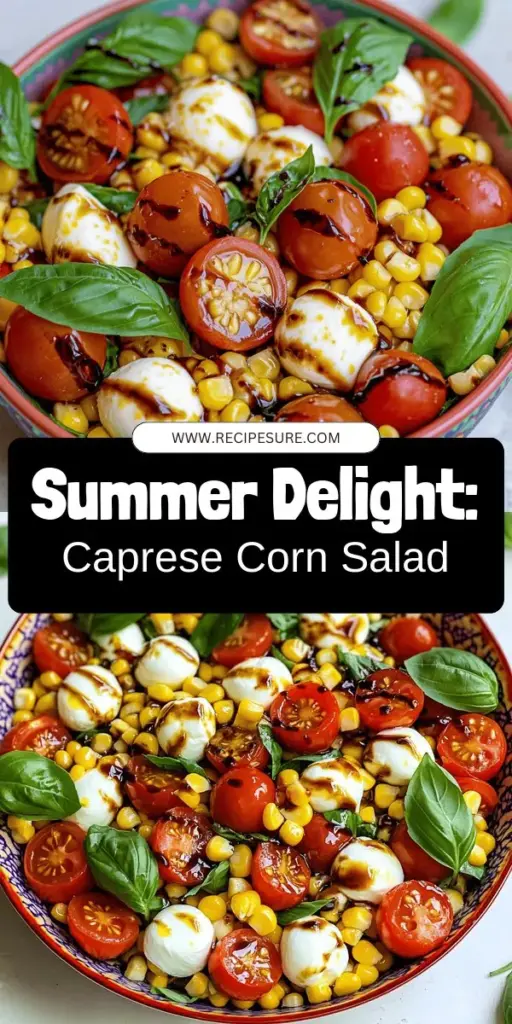Bring a burst of summer to your table with this delicious Caprese Corn Salad! Combining sweet corn, juicy tomatoes, creamy mozzarella, and fragrant basil, this vibrant dish is perfect for picnics and barbecues. Easy to make and packed with fresh flavors, it’s a stunning centerpiece for any meal. Click through to explore the full recipe and tips for creating this colorful salad that everyone will love. Enjoy the taste of summer!