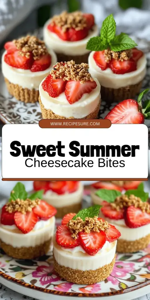 Beat the summer heat with Strawberry Cheesecake Crunch Bites, a delightful no-bake treat filled with creamy cheesecake and fresh strawberries! Perfect for parties, picnics, or a sweet snack, these bite-sized wonders are quick and easy to make, taking only 15 minutes of prep time. Explore the full recipe to discover variations and presentation tips that will wow your guests. Click through to satisfy your summer dessert cravings today!