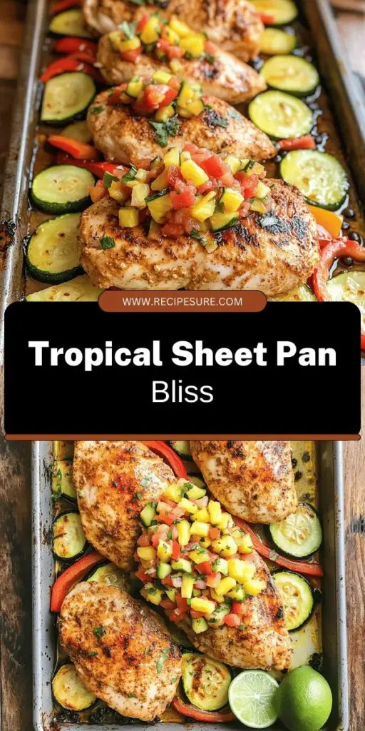 Bring sunshine to your table with this Tropical Delight: Sheet Pan Chicken with Pineapple Salsa recipe. This delicious dish combines juicy chicken and fresh vegetables, all roasted on one pan to save you time and effort. Topped with a vibrant pineapple salsa, it’s a perfect balance of savory and sweet flavors that will impress family and friends. Click to explore this easy recipe and transport your taste buds to the tropics!