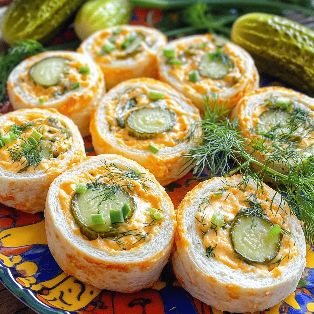 Dill pickle pinwheels are fun, tasty snacks that everyone loves. They are easy finger foods. You can find them at parties and game days. The mix of cream cheese and dill pickles gives them a savory taste. People enjoy the crunch of pickles wrapped in a soft tortilla.