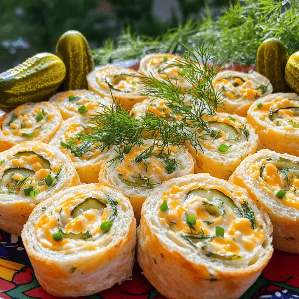 Dill pickle pinwheels are fun, tasty snacks that everyone loves. They are easy finger foods. You can find them at parties and game days. The mix of cream cheese and dill pickles gives them a savory taste. People enjoy the crunch of pickles wrapped in a soft tortilla.