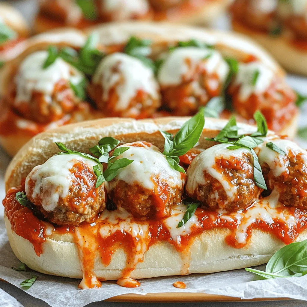 To make tasty homemade meatball subs, you need some key ingredients. First, for the meatballs, combine ground beef and ground pork. This mix gives the best flavor and texture. You will also need breadcrumbs to help bind the meat. Add grated Parmesan cheese for a rich taste. Fresh parsley adds a nice touch of color and flavor.