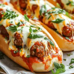 To make tasty homemade meatball subs, you need some key ingredients. First, for the meatballs, combine ground beef and ground pork. This mix gives the best flavor and texture. You will also need breadcrumbs to help bind the meat. Add grated Parmesan cheese for a rich taste. Fresh parsley adds a nice touch of color and flavor.