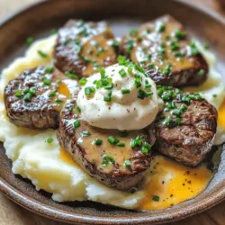 To make creamy garlic butter steak bites with mashed potatoes, you need fresh, quality ingredients. The main star is the sirloin steak, which you should cut into bite-sized pieces. This cut is tender and flavorful, perfect for a quick cook. Aim for one pound to ensure enough for everyone.