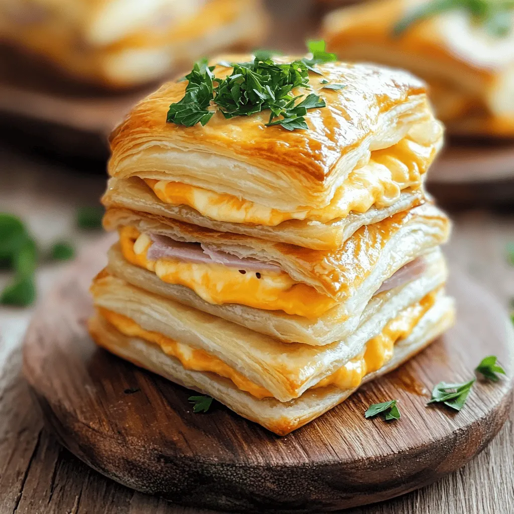 To make crispy ham and cheese puff pastry stacks, you need a few key ingredients. First, grab one package of puff pastry, which usually has two sheets. This is the base of our dish. You also need 200 grams of sliced ham. This gives the stacks their savory flavor.