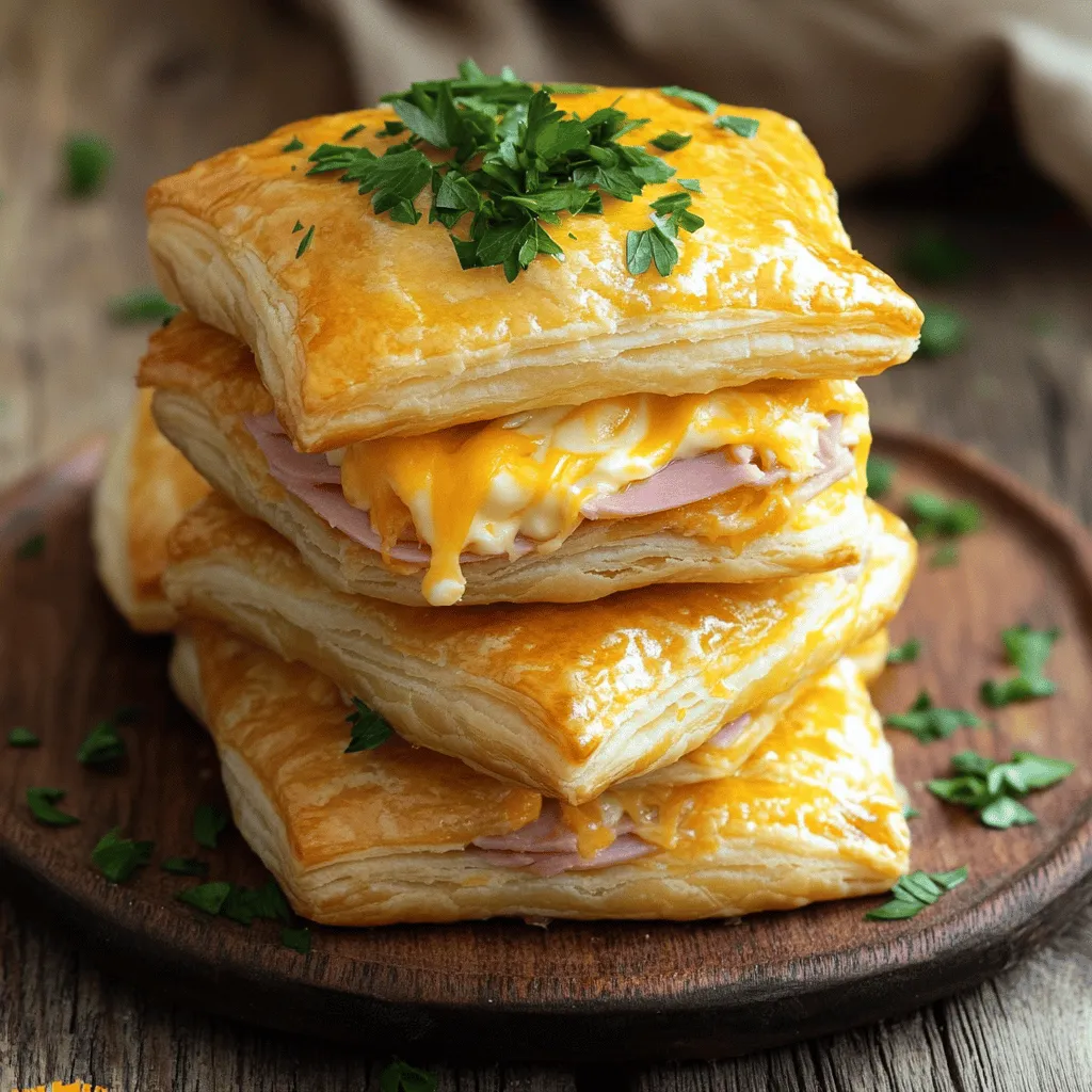 To make crispy ham and cheese puff pastry stacks, you need a few key ingredients. First, grab one package of puff pastry, which usually has two sheets. This is the base of our dish. You also need 200 grams of sliced ham. This gives the stacks their savory flavor.