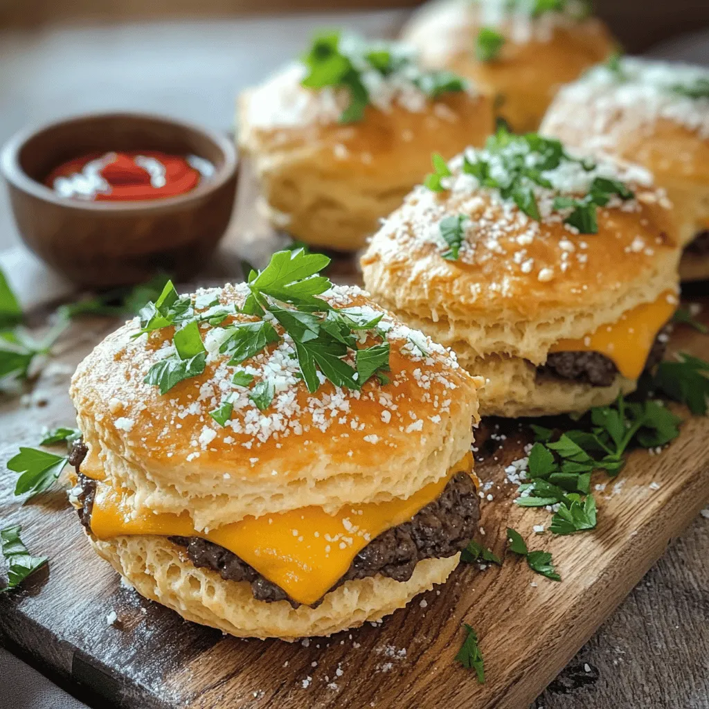 Garlic Parmesan cheeseburger bombs are tasty snacks filled with beef and cheese. They are wrapped in soft biscuit dough. When baked, they become golden and crispy. These bombs burst with flavor in every bite. You get savory beef, melted cheese, and a hint of garlic.