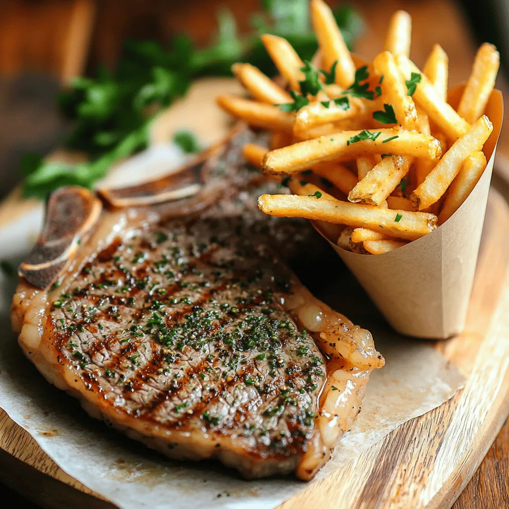 The steak frites recipe shines with two main parts: the steak and the fries. Each part needs care for the best taste.