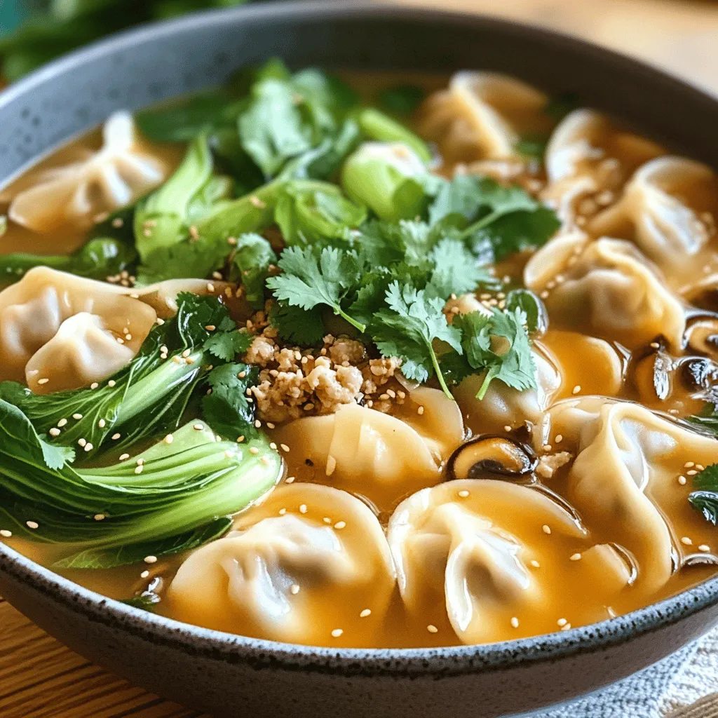 To make a great homemade wonton soup, you need fresh, quality ingredients. First, let's talk about the wonton filling. The main ingredients you need are ground pork, minced shrimp, and green onions. Ginger, soy sauce, and sesame oil add rich flavor. These ingredients blend well to create a savory filling for the wontons.