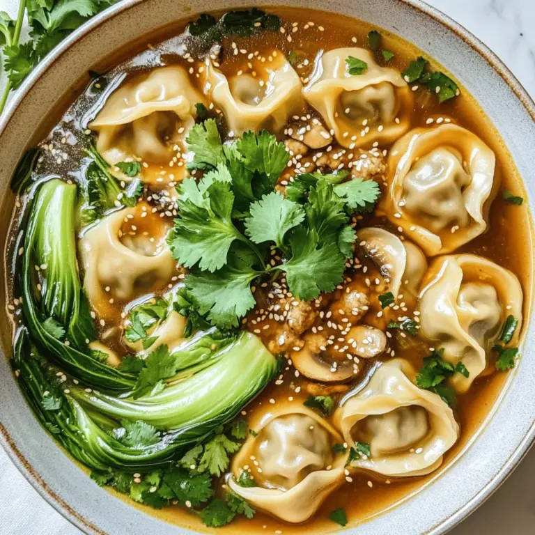 To make a great homemade wonton soup, you need fresh, quality ingredients. First, let's talk about the wonton filling. The main ingredients you need are ground pork, minced shrimp, and green onions. Ginger, soy sauce, and sesame oil add rich flavor. These ingredients blend well to create a savory filling for the wontons.