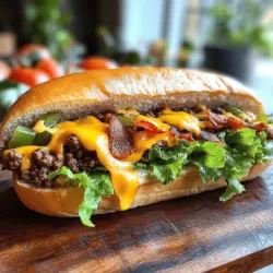 To create a fantastic chopped cheese and beef bacon sandwich, you need a few key ingredients. First, ground beef is essential. It forms the base of your sandwich, giving it that hearty flavor. Next, beef bacon is a game-changer. It adds a rich, smoky taste that elevates the dish.