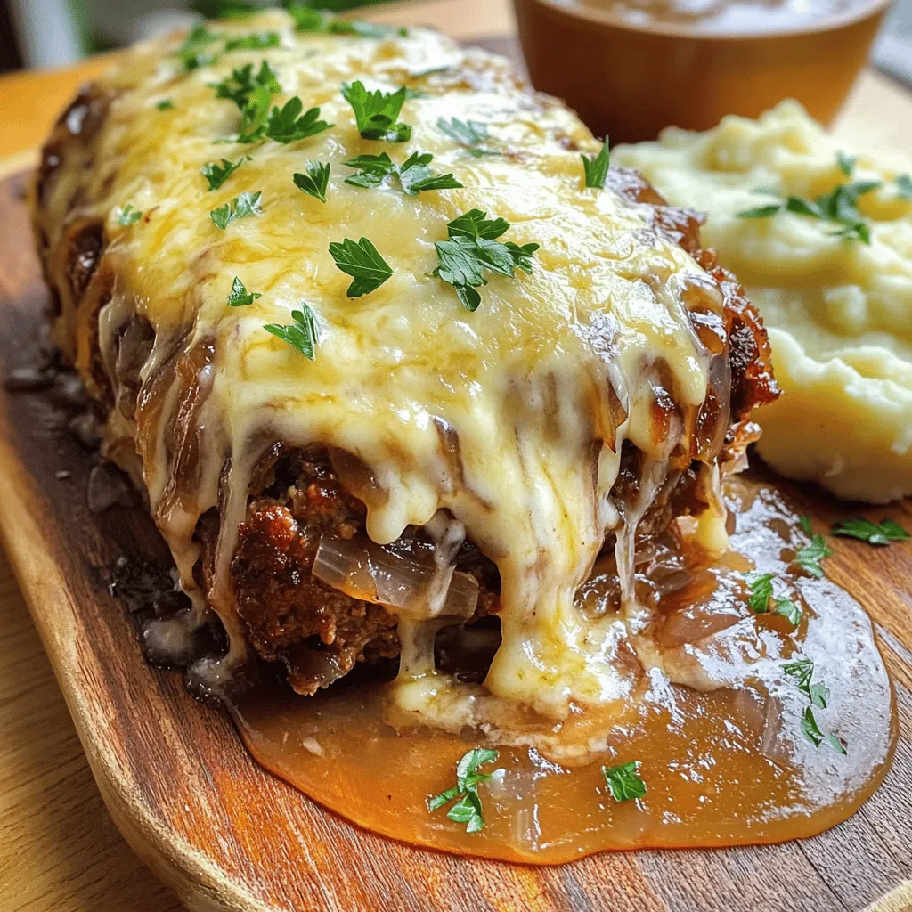 French Onion Meatloaf has a few key ingredients that make it special. You need 1.5 pounds of ground beef. This is the base of the meatloaf. I find that beef gives it a rich flavor.