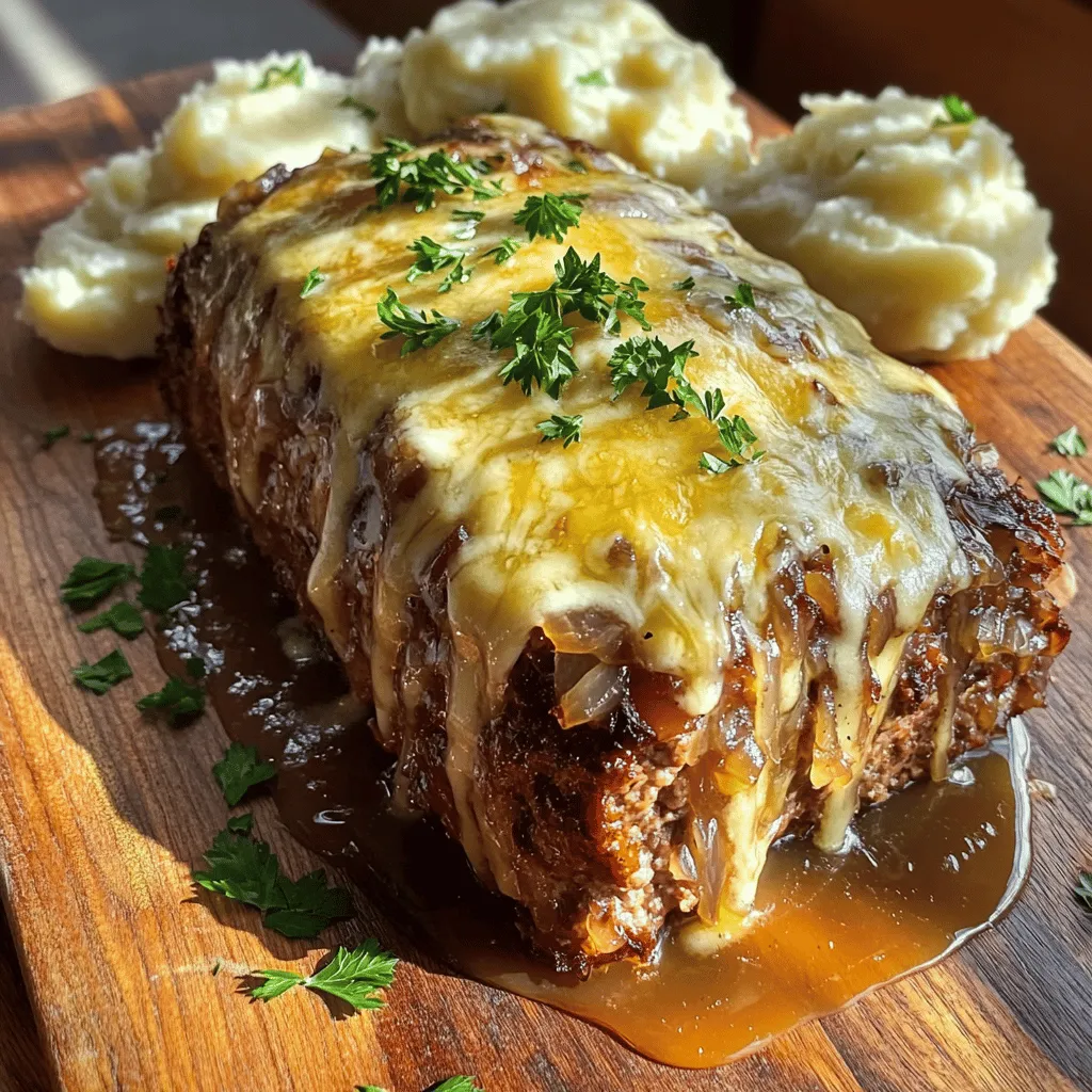 French Onion Meatloaf has a few key ingredients that make it special. You need 1.5 pounds of ground beef. This is the base of the meatloaf. I find that beef gives it a rich flavor.