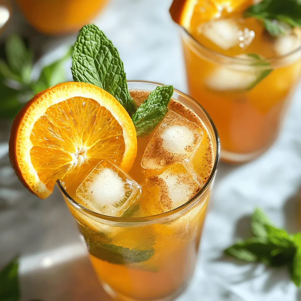 To make this easy orange cinnamon iced tea, you need simple ingredients. Here’s what you will use: