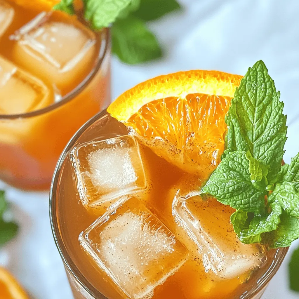 To make this easy orange cinnamon iced tea, you need simple ingredients. Here’s what you will use: