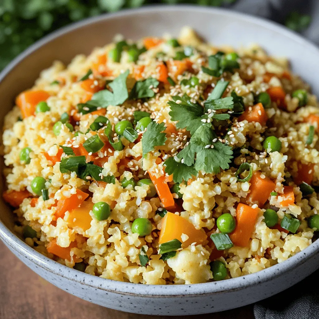 Cauliflower fried rice is a fun twist on the classic dish. This meal uses riced cauliflower instead of regular rice. It packs flavor and nutrition while cutting carbs. I love this dish because it is easy to make and full of color. Plus, it cooks in under 30 minutes, making it perfect for busy weeknights.