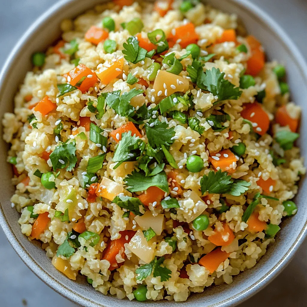 Cauliflower fried rice is a fun twist on the classic dish. This meal uses riced cauliflower instead of regular rice. It packs flavor and nutrition while cutting carbs. I love this dish because it is easy to make and full of color. Plus, it cooks in under 30 minutes, making it perfect for busy weeknights.