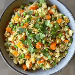 Cauliflower fried rice is a fun twist on the classic dish. This meal uses riced cauliflower instead of regular rice. It packs flavor and nutrition while cutting carbs. I love this dish because it is easy to make and full of color. Plus, it cooks in under 30 minutes, making it perfect for busy weeknights.