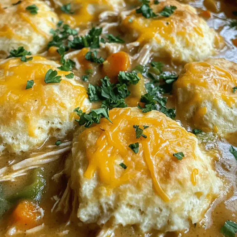 To make a chicken dumpling casserole, you need simple and tasty ingredients. Start with 3 cups of cooked chicken. Shredded chicken works best. Next, grab 1 can of cream of chicken soup. This adds creaminess to the dish. You will also need 1 cup of chicken broth for more flavor.