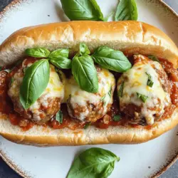 To make a great beefy meatball sub, you need fresh and simple ingredients. Start with 1 pound of ground beef. This is the main star of your dish. Next, add 1/2 cup of breadcrumbs to give the meatballs some texture. You’ll also need 1/4 cup of grated Parmesan cheese for a nice, cheesy flavor. Don’t forget 1 large egg; it helps bind the meatball mix.