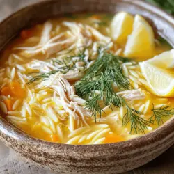 Avgolemono Greek Lemon Chicken Soup Comfort Dish