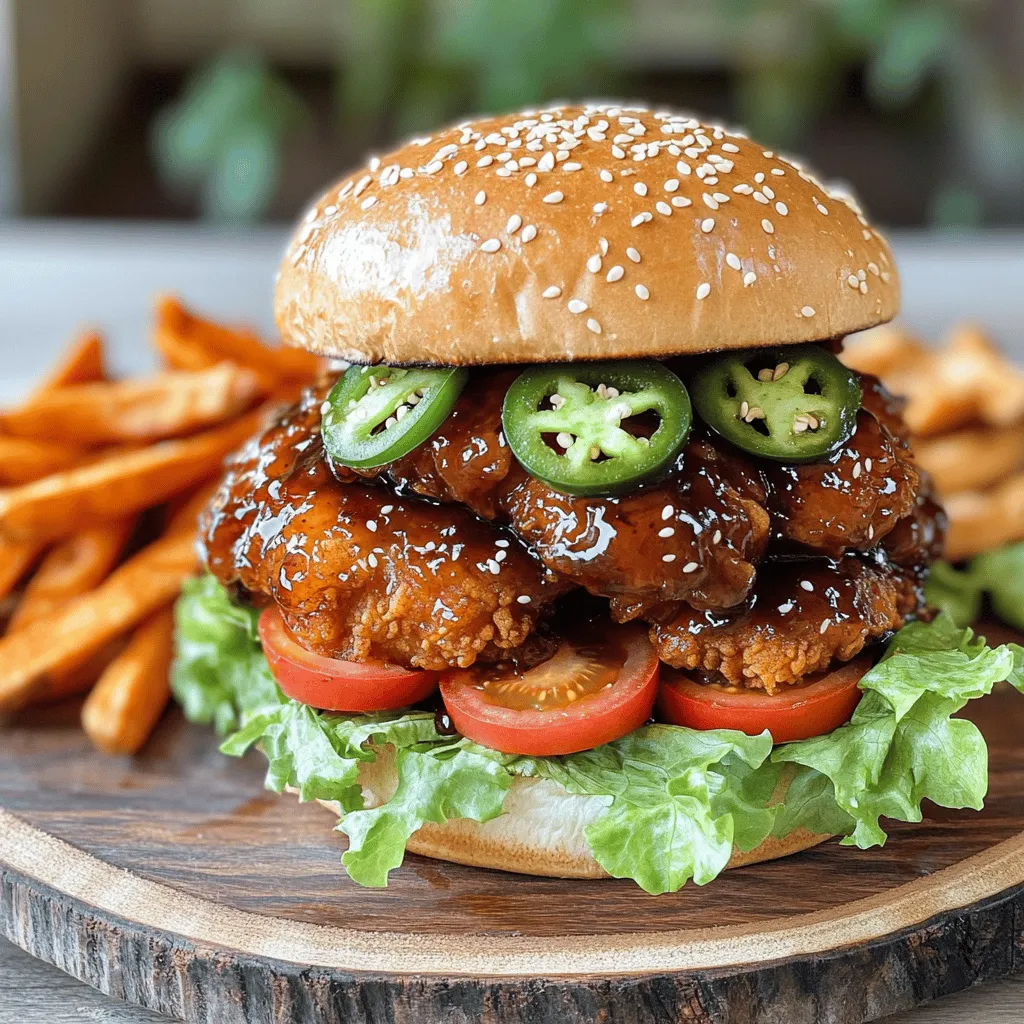 To make the best sticky crispy kipburger, start with the right ingredients. You will need 500g of chicken thigh fillets, some buttermilk, and spices. For the crispy coating, grab all-purpose flour and panko breadcrumbs. Finally, make your sticky sauce with honey, soy sauce, garlic, and ginger.