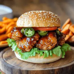 To make the best sticky crispy kipburger, start with the right ingredients. You will need 500g of chicken thigh fillets, some buttermilk, and spices. For the crispy coating, grab all-purpose flour and panko breadcrumbs. Finally, make your sticky sauce with honey, soy sauce, garlic, and ginger.