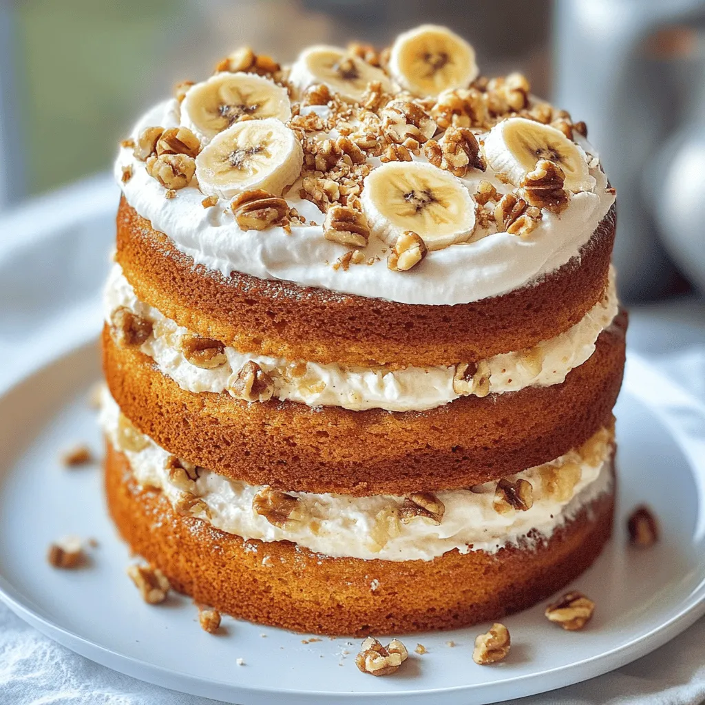 When I create a banana walnut cake, I focus on a few key ingredients. The base of this cake is simple yet effective. You need ripe bananas, sugar, butter, eggs, and vanilla extract. These will give your cake a sweet and rich taste.