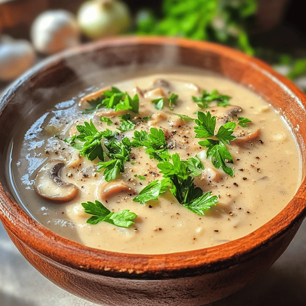 To make a quick dairy-free mushroom soup, you need a few key ingredients. First, gather 500g of mixed mushrooms. I love using shiitake, cremini, and button mushrooms. They add great flavor and texture. Next, you will need one large onion, chopped finely. The onion gives the soup a sweet base.