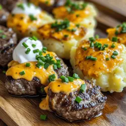 To make garlic butter steak bites and crispy cheddar smashed potatoes, you need a few key ingredients. The main star is sirloin steak. This cut is tender and has great flavor. You want to cube it into bite-size pieces for easy cooking.