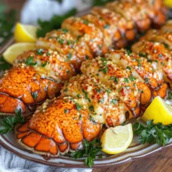 The garlic butter lobster tail recipe needs simple yet fresh ingredients. You will need four lobster tails, which are the star of the dish. Look for tails that are firm and have a nice color. They should smell like the sea, not fishy.