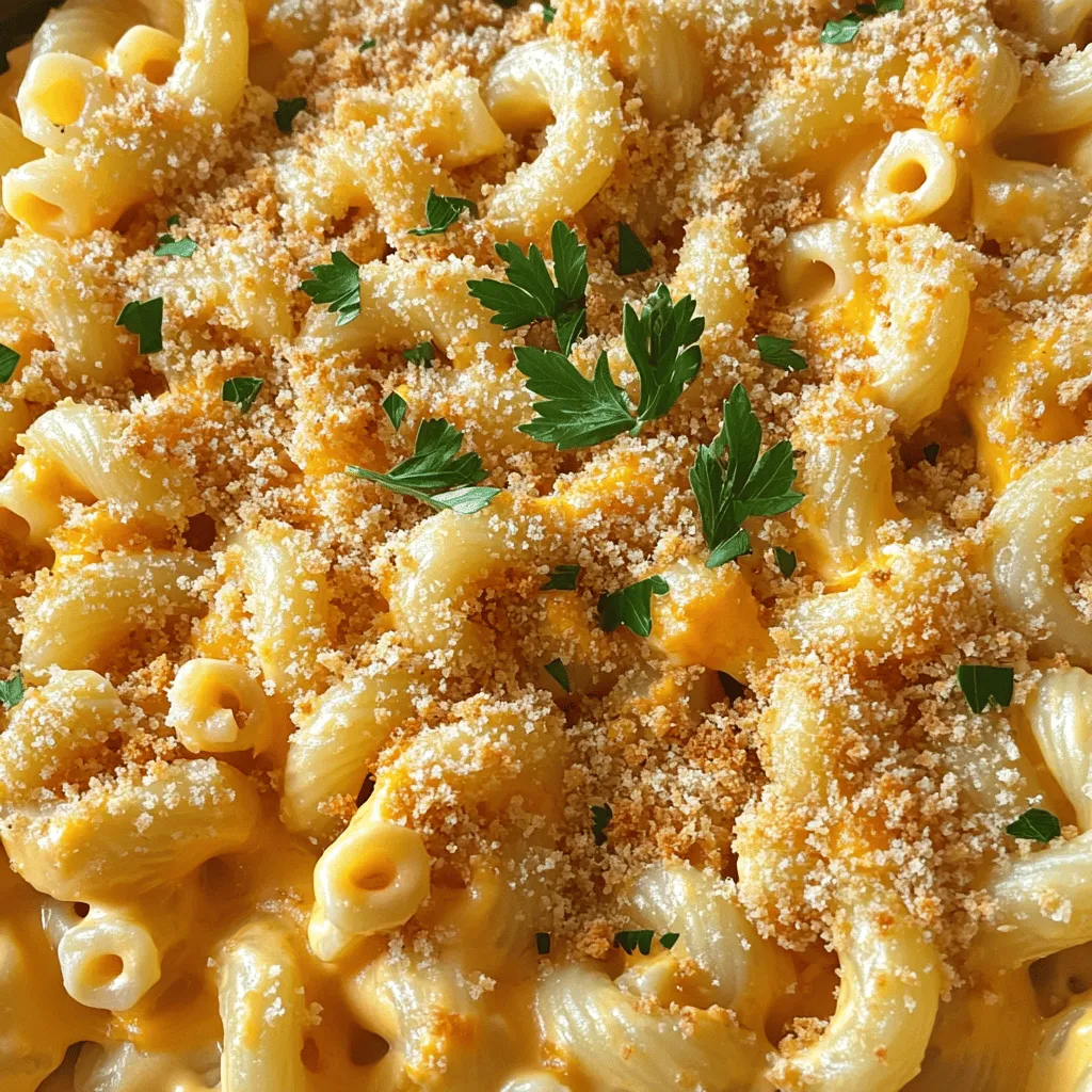 For baked macaroni cheese ingredients, you need a few key items. First, you need 8 ounces of elbow macaroni. This pasta shape holds the cheese sauce well. Next, you need 2 tablespoons of unsalted butter. This will help create a rich flavor. Also, 2 tablespoons of all-purpose flour are needed to thicken the sauce.