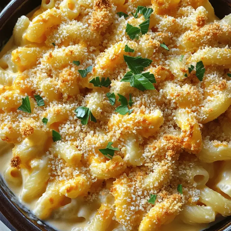 For baked macaroni cheese ingredients, you need a few key items. First, you need 8 ounces of elbow macaroni. This pasta shape holds the cheese sauce well. Next, you need 2 tablespoons of unsalted butter. This will help create a rich flavor. Also, 2 tablespoons of all-purpose flour are needed to thicken the sauce.