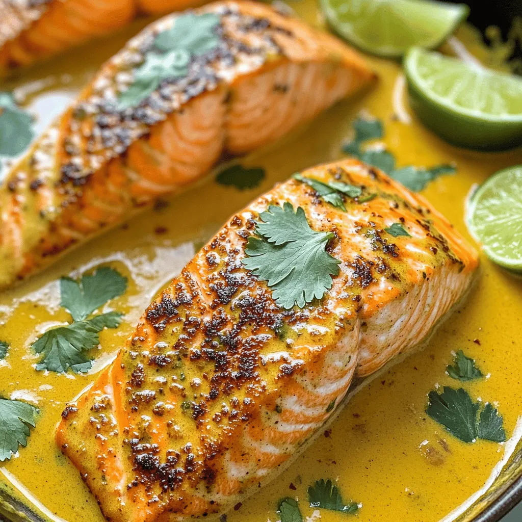 The coconut curry salmon recipe relies on simple, fresh ingredients. Each one plays a big role in flavor and texture.