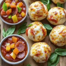 Pizza bombs are fun, bite-sized snacks. They are little pockets of pizza goodness. You fill dough with cheese, meats, and veggies, then bake them. Each bite brings a burst of flavor. They are cheesy, warm, and oh-so-delicious.