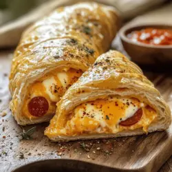 To create a great cheese and pepperoni stromboli, you need some key ingredients. First, you need pizza dough. You can use store-bought or make your own. I love using fresh dough for the best flavor and texture.