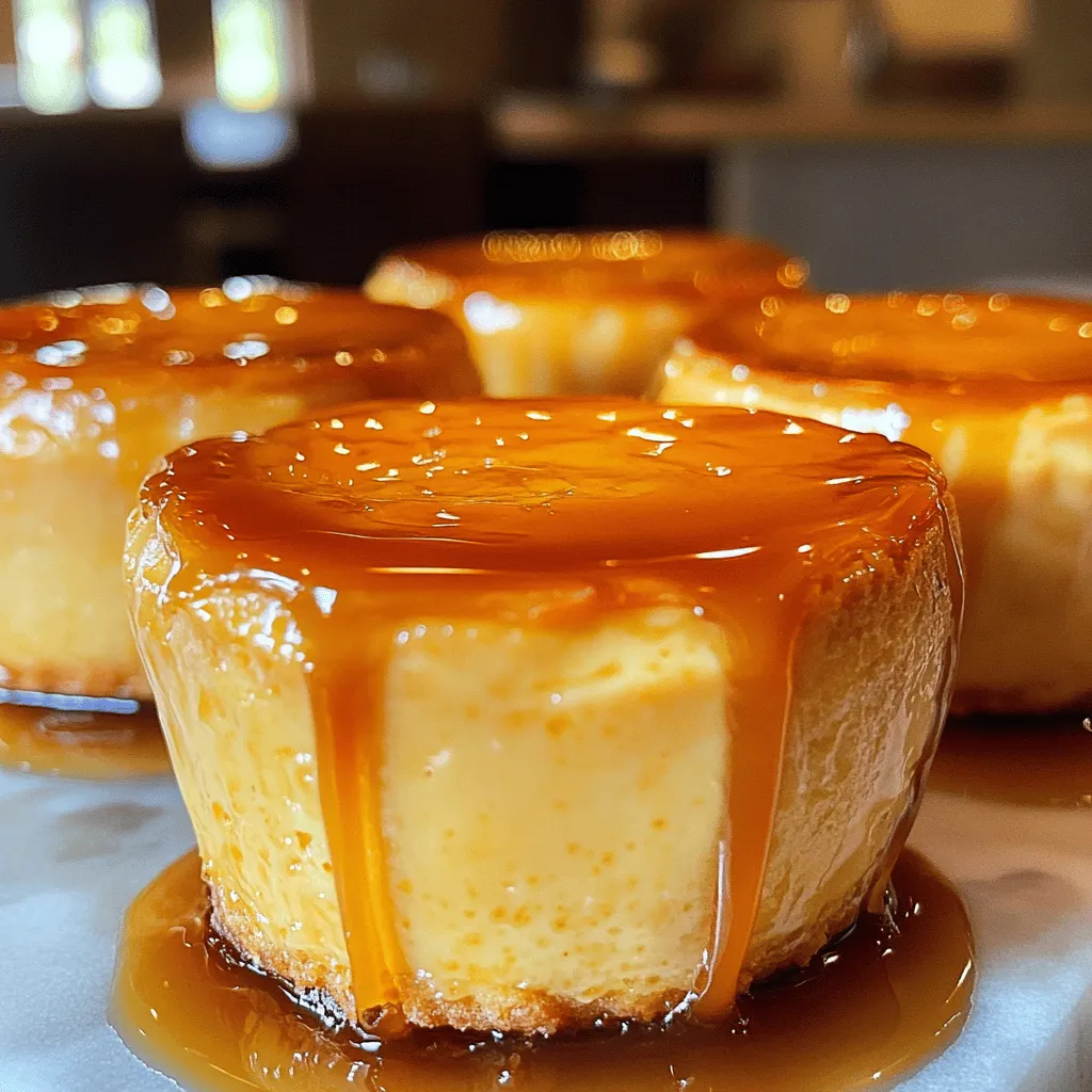 Caramel flan muffins are a delightful mix of two beloved desserts. They combine rich flan with soft, airy muffins. These treats have a creamy center and a sweet caramel top. The texture is smooth, while the flavor is sweet and buttery.