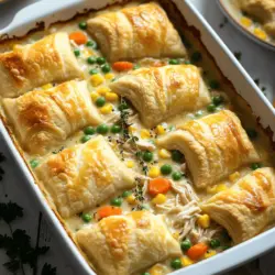 For a quick, tasty chicken pot pie casserole, you need simple chicken pot pie ingredients. Start with 2 cups of cooked chicken, shredded. This gives your dish a hearty base. Next, add 1 cup of frozen mixed vegetables like peas, carrots, and corn. These add color and nutrition.