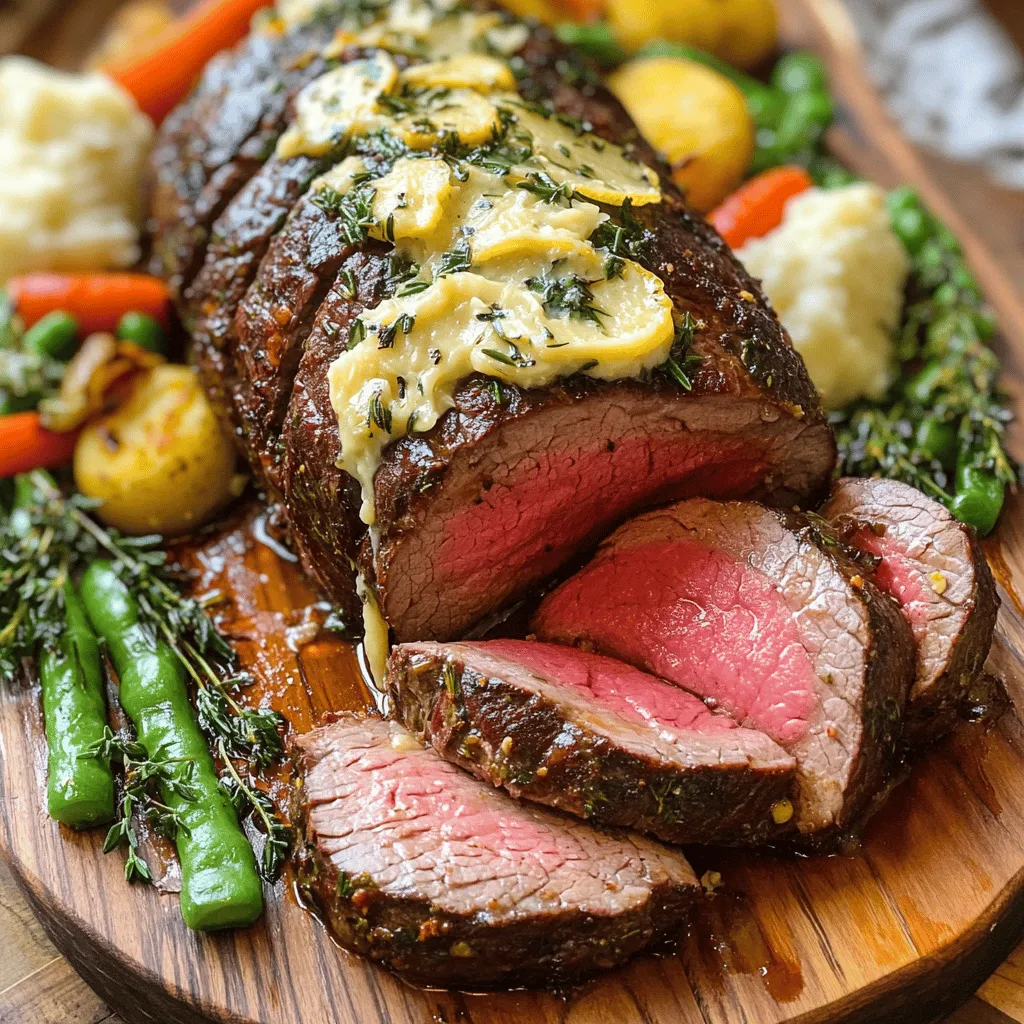 For an herb butter beef tenderloin roast, you need a few key ingredients. The main star is the beef tenderloin. I suggest getting a cut between 2-3 lbs. This size cooks well and serves about 6-8 people.